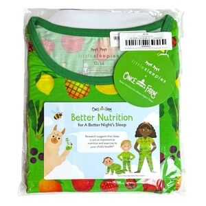 NWT Little Sleepies x Once Upon a Farm Bamboo Pajamas 2 Pcs Green 12-14